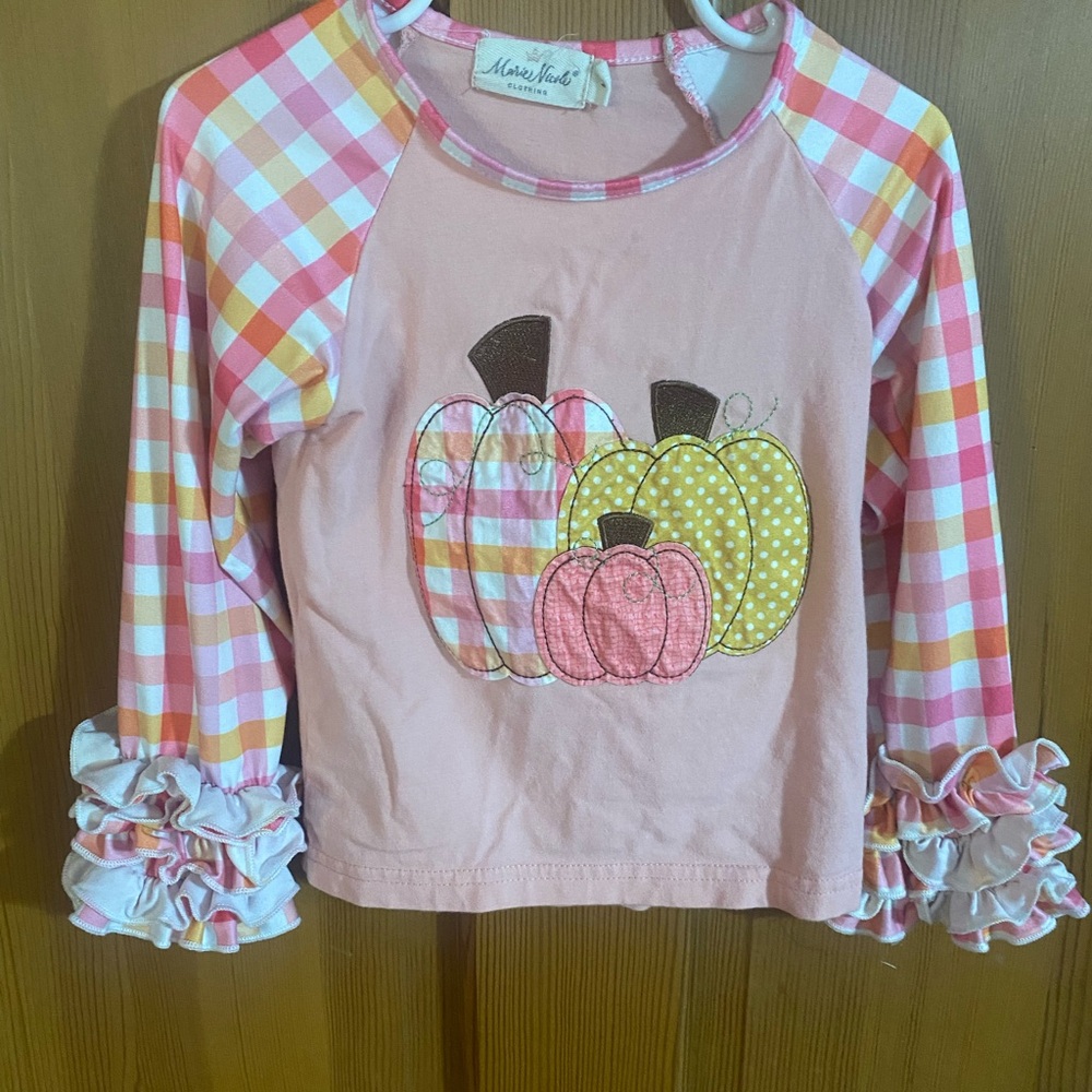 Marlee's Colorful Plaid Pumpkin Long Sleeve Tee